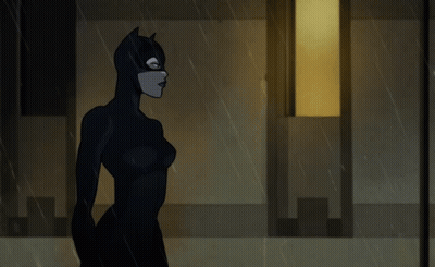Catwoman And Batman Talking In Rain GIF