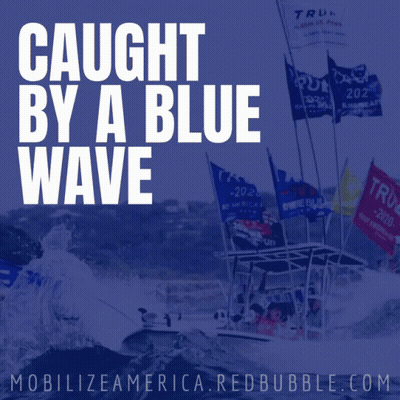 Caught By A Blue Wave Poster GIF
