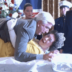 Caught In 4K Leslie Nielsen Queen Elizabeth Parody GIF