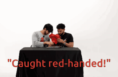 Caught Red-Handed Text GIF