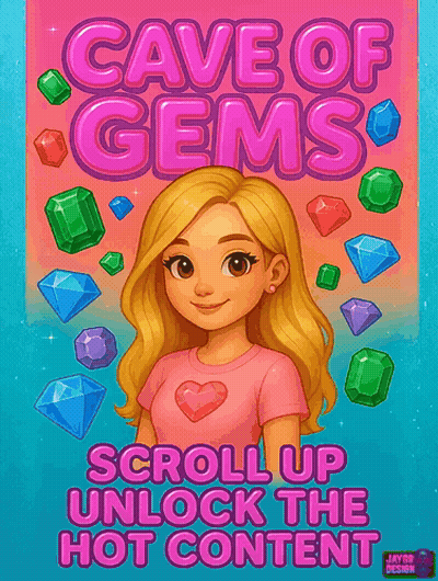 Cave Of Gems Poster Girl And Gems GIF