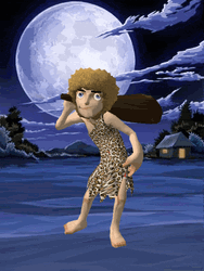Caveman Smashing During Broad Moonlight GIF