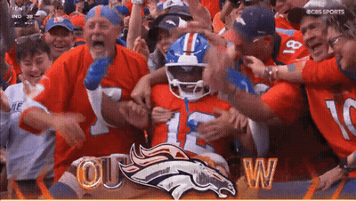 CBS Sports Broncos Fans Celebrating GIF