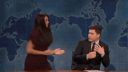 Cecily Strong And Her Karate Chop Technique Saturday Night Live GIF