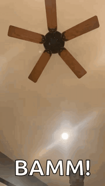 Ceiling Fan With Bamm Text GIF