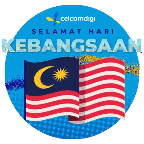 CelcomDigi Selamat Hari Kebangsaan Flag Sticker