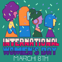 Celebrate Happy Women's Day Confetti GIF