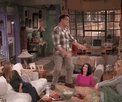 Celebrate Table Dance Chandler Bing Friends GIF