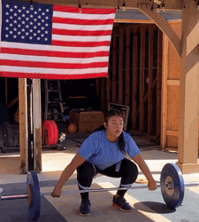 Celina Lifts Barbell Row To Make America Proud GIF