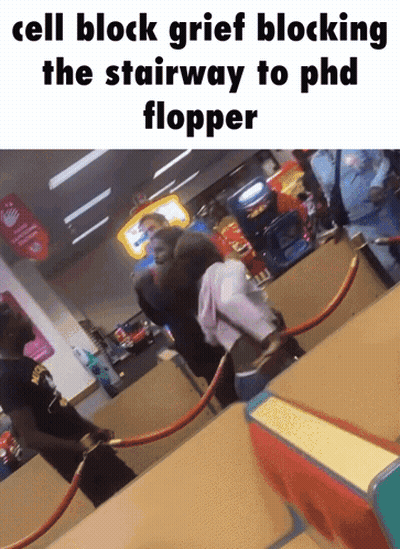 Cell Block Grief Blocking Stairway To PhD Flopper GIF