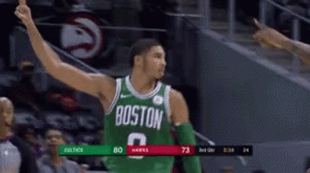 Celtics Jayson Tatum Pointing Up GIF