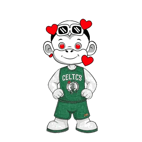 Celtics Mascot Wearing Sunglasses Sticker