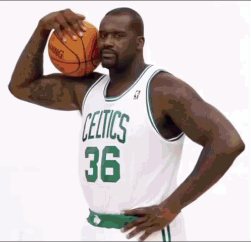 Celtics Player Holding Basketball Over Head GIF