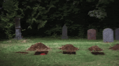 Cemetery Graves With Red Item GIF