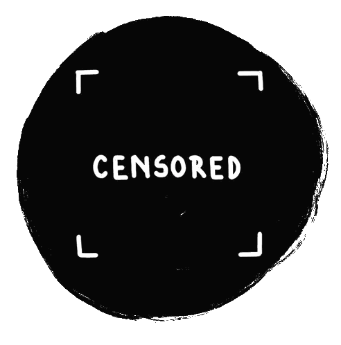 Censored Inside Black Circle Sticker