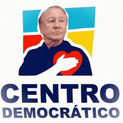Centro Democrático Logo Man Holding Red Heart GIF