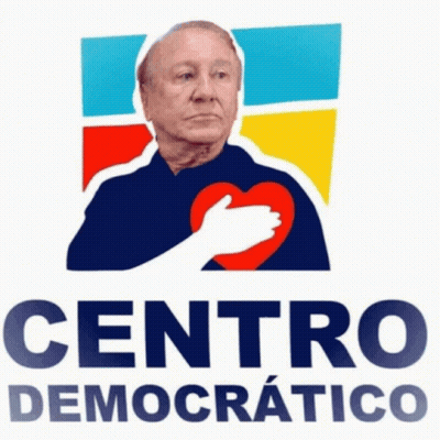 Centro Democrático Logo Old Man Holding Heart GIF