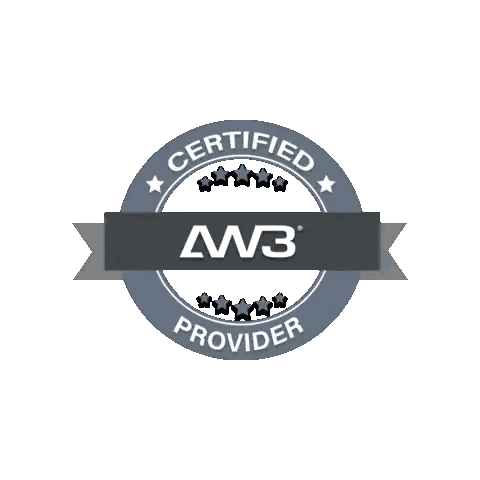 Certified Aw3 Provider Badge With Stars Sticker