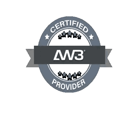Certified AW3 Provider Logo With Ribbon Sticker