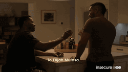 Chad Kerr Cheers In Insecure GIF