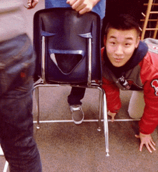 Chair Looks Like Japanese Face GIF