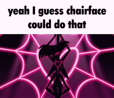Chairface With Spider Web Background GIF