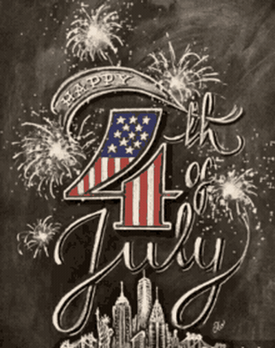 Chalkboard Saying Happy 4Th Of July GIF