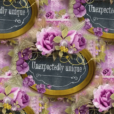 Chalkboard Saying Unexpectedly Unique With Purple Flowers GIF