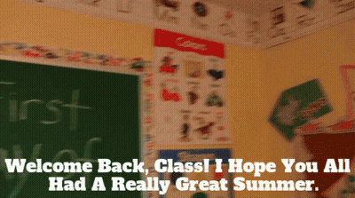 Chalkboard Saying Welcome Back Class GIF