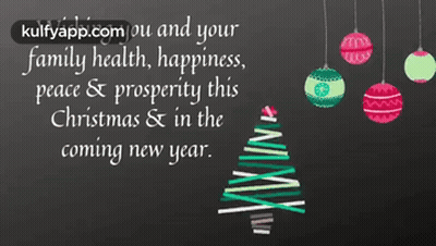 Chalkboard With Christmas Decorations And Christmas Wish GIF