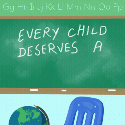 Chalkboard With Well Paid Teacher Message GIF