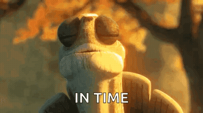 Chameleon Close Up With In Time Text GIF