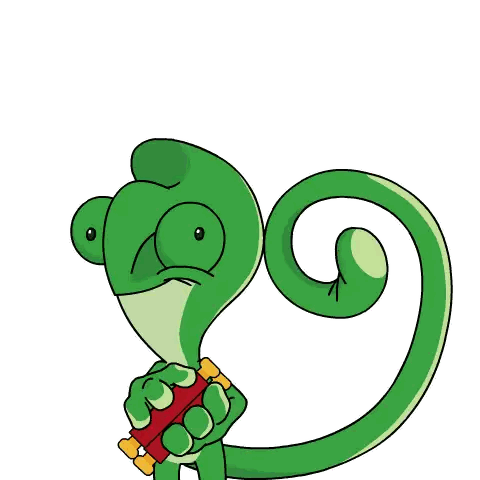 Chameleon Holding Happy Holidays Banner Sticker