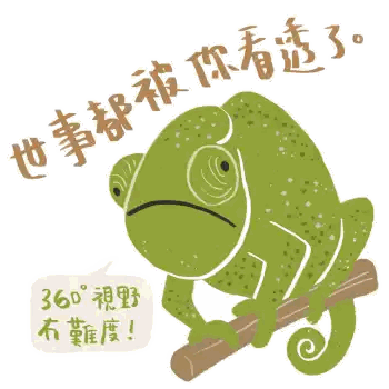 Chameleon Sitting On Branch With 360° Speech Bubble Sticker