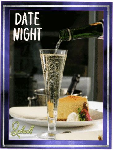 Champagne Bottle Pouring Into Glass Date Night GIF