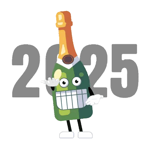Champagne Bottle With Arms And Legs 2016 Sticker