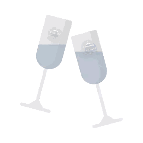 Champagne Glasses With Campo Azul Diamonds Sticker