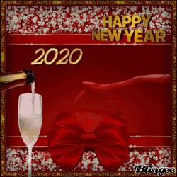 Champagne Popping In Red Background GIF