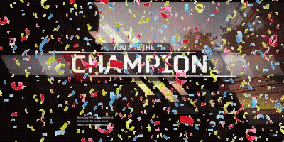 Champion Word Surrounded By Confetti GIF