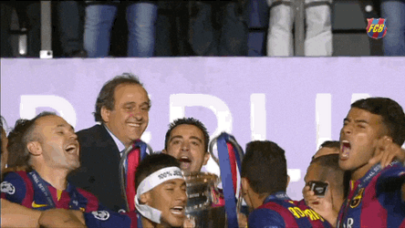 Champions FC Barcelona Team Celebration GIF