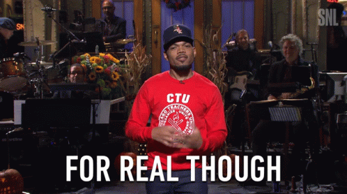 Chance The Rapper Is Wearing A Red Shirt That Says ' Ctu ' On It GIF