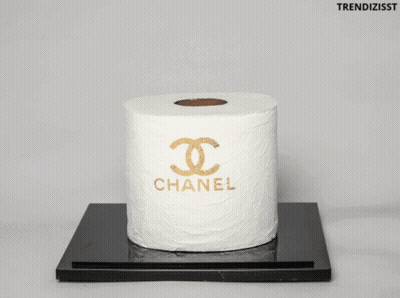 Chanel Toilet Paper In Clear Case GIF