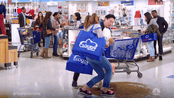 Chaos Shopping Falling Down Superstore GIF