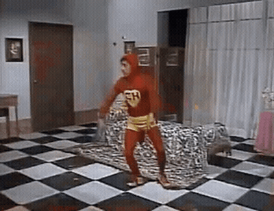 Chapulín Colorado Is Dancing On A Checkered Floor In A Room . GIF