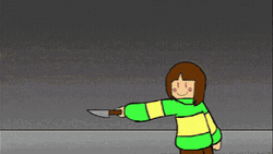 Chara Slashes Knife GIF