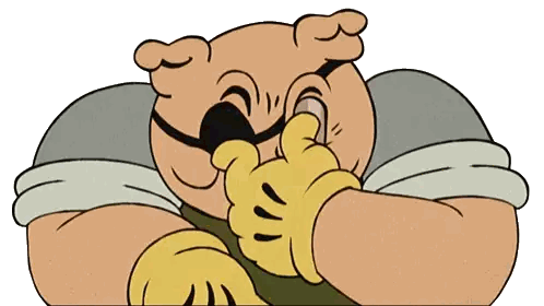 Character Covering Mouth With Yellow Glove Sticker