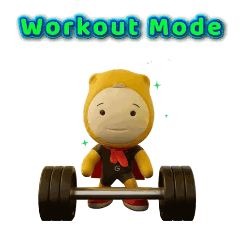 Character Holding Barbell Workout Mode Sticker