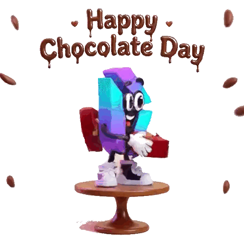 Character Holding Box Of Chocolates Happy Chocolate Day Sticker