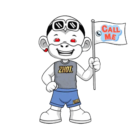 Character Holding Call Me Flag Sticker