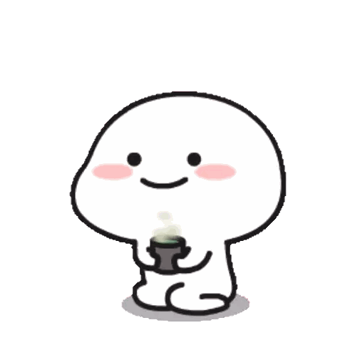 Character Holding Coffee Cup Sticker
